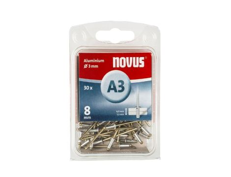 Nity aluminiowe A3/8 NOVUS [30 szt.]