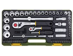 Zestaw z grzechotkami 1/2 cala i 1/4 cala PROXXON dla wielkości calowych [65 części]