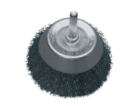 Szczotka doczołowa 50 mm ABRABORO - drut falisty, trzpień