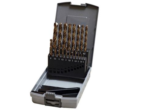 Zestaw wierteł do metalu HSS-Co DIN 338 1 - 10 mm ABRABORO [19 szt.]
