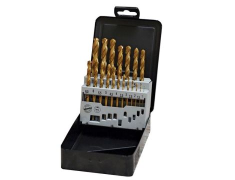 Zestaw wierteł do metalu HSS-TIN DIN 338 1 - 10 mm ABRABORO [19 szt.]