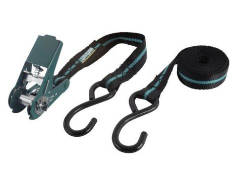 Zacisk taśmowy 4 m/180 kg Wolfcraft - z mech. zapadkowym i hakiem