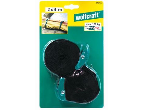 Zacisk taśmowy 4 m/120 kg Wolfcraft - z klamrami sprężynowymi [2 szt.] - 2