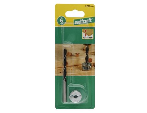 Wiertło do połączeń kołkowych 6 mm + ogranicznik Wolfcraft - 2