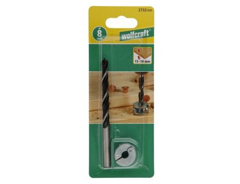 Wiertło do połączeń kołkowych 8 mm + ogranicznik Wolfcraft - 2