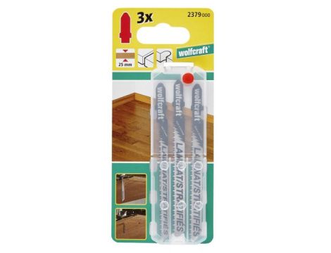 3 brzeszczoty Wolfcraft - uchwyt T, panele, parkiet - 2