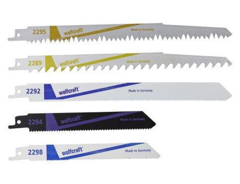 5 brzeszczotów szablastych Wolfcraft - drewno / metale