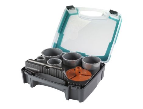 Zestaw otwornic 33-83 mm Wolfcraft - z nasypem z węglików spiekanych