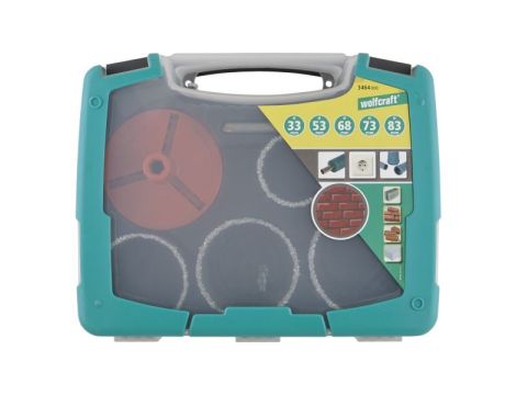 Zestaw otwornic 33-83 mm Wolfcraft - z nasypem z węglików spiekanych - 2