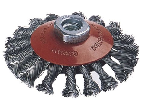 Szczotka stożkowa 100 mm/M14 Wolfcraft - drut splatany