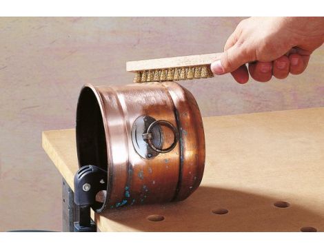 Szczotka ręczna 4-rzedowa 220 mm Wolfcraft - drut mosiężny - 2