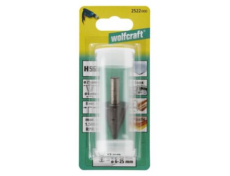 Frez do otworów 6 - 24 mm Wolfcraft - HSS, trzpień 8 mm - 2