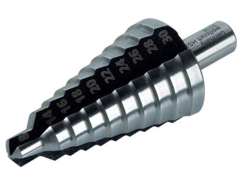 Wiertło stopniowane HSS 8-30 mm Wolfcraft, trzpień 10 mm