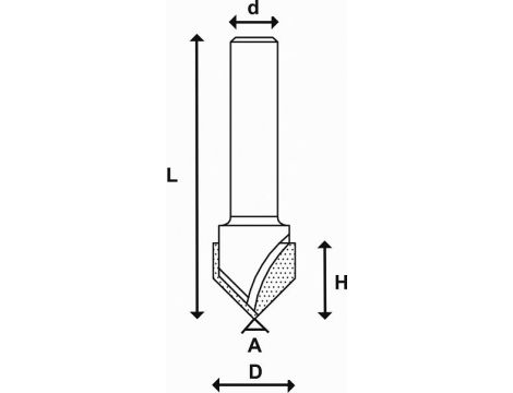 Frez do rowków V 12,7 mm ABRABORO - TCT