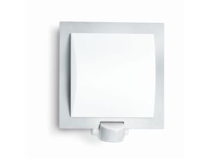 Lampa elewacyjna z czujnikiem ruchu i zmierzchu Steinel L 20 S PIR max.60W E27 IP44 IK03 230V srebrna / stal nierdzewna