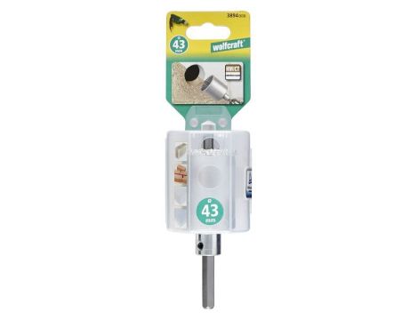 Otwornica 43 mm Wolfcraft - z nasypem z węglików spiekanych, kompletna - 2