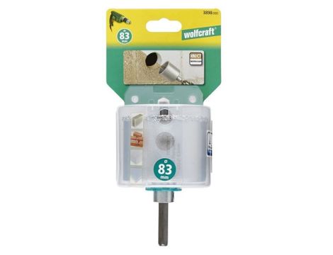 Otwornica 83 mm Wolfcraft - z nasypem z węglików spiekanych, kompletna - 2