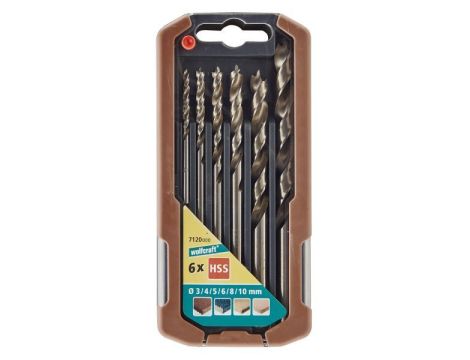 Zestaw wierteł do drewna 3 - 10 mm Wolfcraft - professional [6 szt.] - 2
