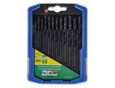 Zestaw wierteł do metalu HSS DIN 338 1,5 - 6,5 mm Wolfcraft [13 szt.] - 2