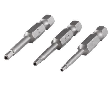 Bit 6-kąt wew. z otworem 2, 2.5, 3 Wolfcraft - 50 mm [3 szt.]