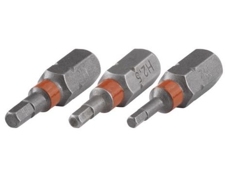Bit 6-kąt wew. 2 + 2,5 + 3 Wolfcraft - 25 mm [3 szt.]