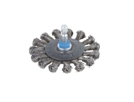 Szczotka tarczowa 70 mm Wolfcraft - drut splatany, trzpień