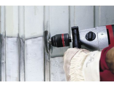 Szczotka tarczowa 75x10 mm Wolfcraft - drut falisty, trzpień - 3