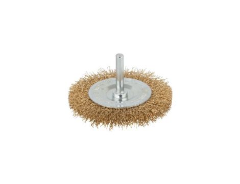 Szczotka tarczowa 75 mm Wolfcraft - drut mosiężny, trzpień