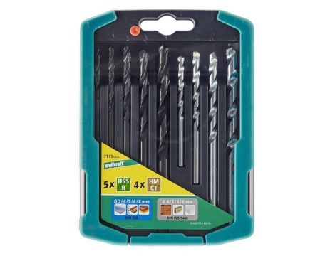 Zestaw wierteł mieszanych: metal, kamień 3 - 8 mm Wolfcraft - 2