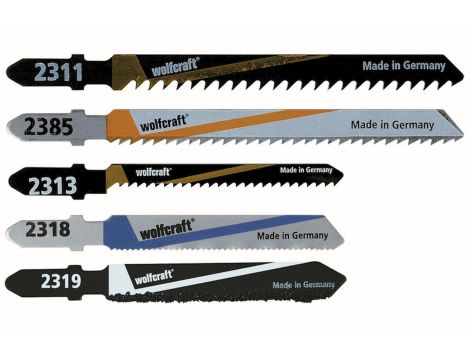 5 Brzeszczotów wyrzynarki uchwyt T: materiał: Wolfcraft