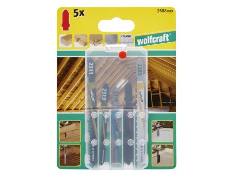 5 Brzeszczotów wyrzynarki uchwyt T: materiał: Wolfcraft - 2