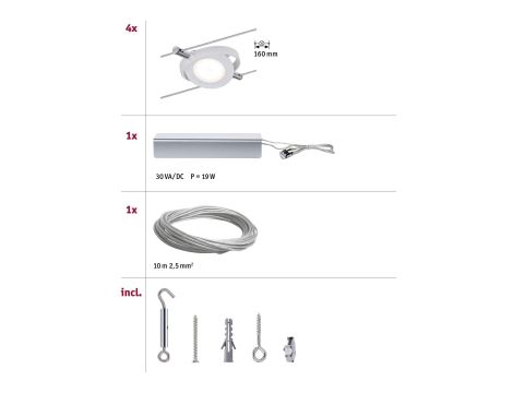 RoundMac LED system linkowy DC 4x4W Biały Mat 230V/12V DC 36VA Metal - 3
