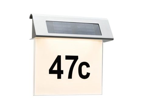 Oprawa elewacyjna SPECIAL LINE LED numer domu 3000K + czujnik zmierzchu IP44 stal nierdzewna / biały