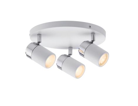 Oprawa ścienno sufitowa ZYLI GU10 max. 3x10W okrągła IP44 230V biały / chrom /metal - 2