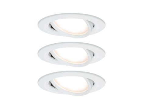 Zestaw Premium Coin Slim ściemniany LED 3x6,8W 2700K 230V 51mm Biały Mat/Aluminium