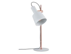 Lampka stołowa HALDAR E14 max. 1x20W 230V biały / miedź / metal