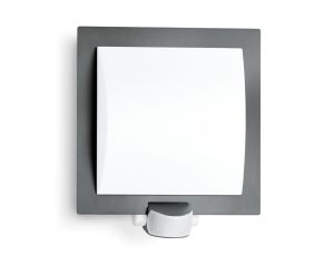 Lampa elewacyjna z czujnikiem ruchu i zmierzchu Steinel L 20 S PIR max.60W E27 IP44 IK03 230V antracyt / stal nierdzewna