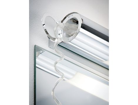 Oprawa ścienna ORGON LED nad lustro+gniazdo 10,5W 835lm 700mm 3000K IP44 230V chrom / biały metal - 2