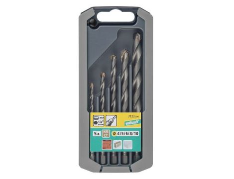 Zestaw wierteł do kamienia HM 4 - 10 mm Wolfcraft