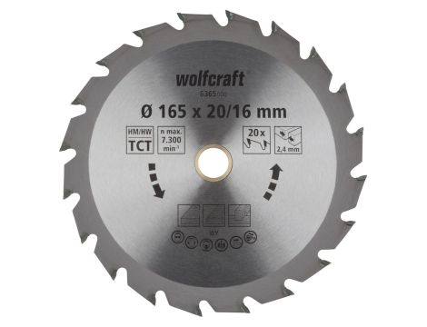 Tarcza HM do pilarek ręcznych Wolfcraft O 165 (seria zielona)