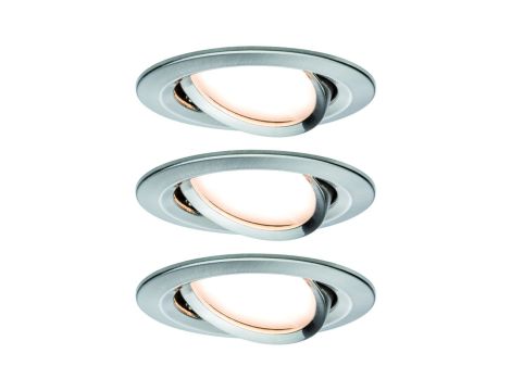 Oprawa do wbudowania NOVA PLUS COIN LED DIM SH Zigbee wychylna zestaw 3x7W 470lm 51mm  2700K 230V żelazo szczotkowane