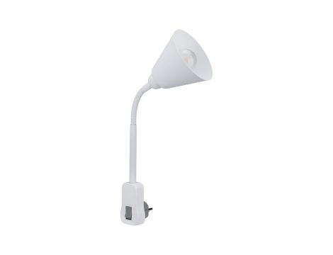 Lampa wtyczkowa JANUS elastyczne ramię E14 max. 20W 230V do kontaktu biały / metal / tworzywo sztuczne - 3