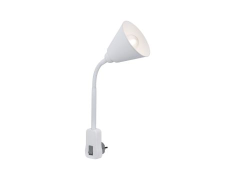 Lampa wtyczkowa JANUS elastyczne ramię E14 max. 20W 230V do kontaktu biały / metal / tworzywo sztuczne - 2