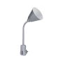 Lampa wtyczkowa JANUS elastyczne ramię E14 max. 20W 230V do kontaktu szary / metal / tworzywo sztuczne - 2