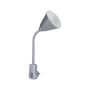 Lampa wtyczkowa JANUS elastyczne ramię E14 max. 20W 230V do kontaktu szary / metal / tworzywo sztuczne - 4