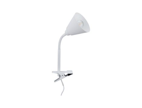 Lampa z klipsem VITIS E14 max. 20W elastyczne ramię +przełącznik 230V biały / metal / tworzywo sztuczne - 3