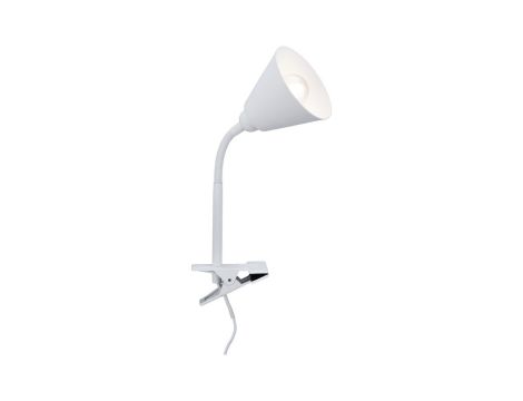 Lampa z klipsem VITIS E14 max. 20W elastyczne ramię +przełącznik 230V biały / metal / tworzywo sztuczne - 2