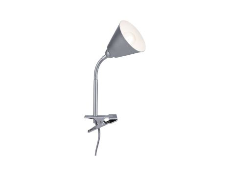 Lampa z klipsem VITIS E14 max. 20W elastyczne ramię +przełącznik 230V szary / metal / tworzywo sztuczne - 2