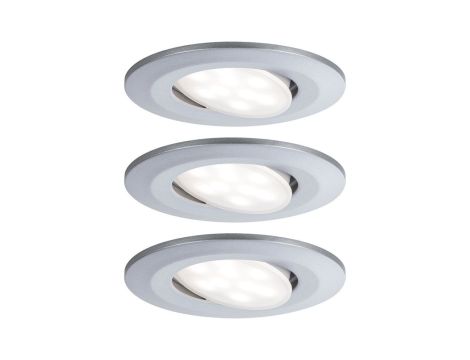 Zestaw opraw do wbudowania CALLA LED 3x6W 530lm okrągła wychylna 4000K IP65 230V chrom matowy