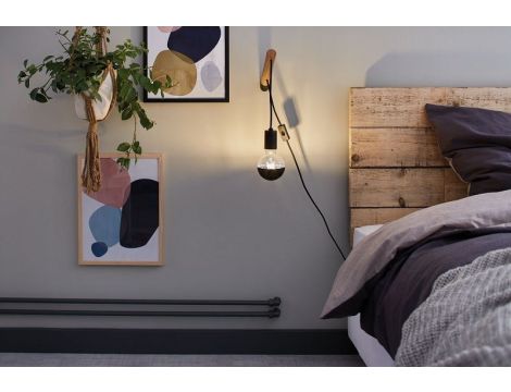 Oprawa ścienna KIAN max. 1x40W E27 230V drewno/czarny drewno/metal - 2